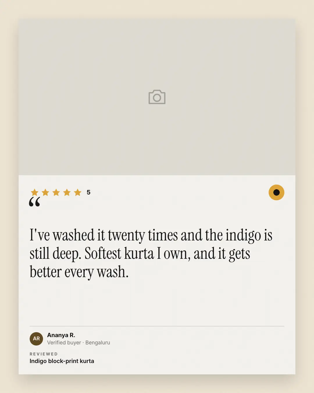 Sample Product review card creative (Own-brand products template), shown on the fictional brand Northfield Studio