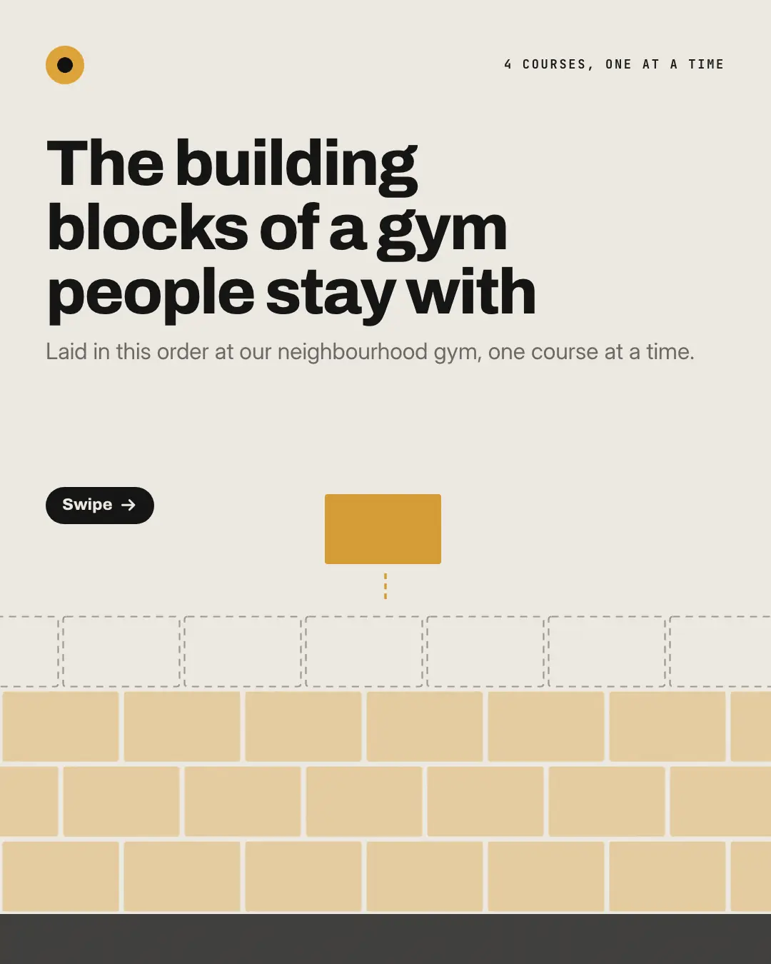 Sample Brick by brick creative (Mental models template), shown on the fictional brand Northfield Studio
