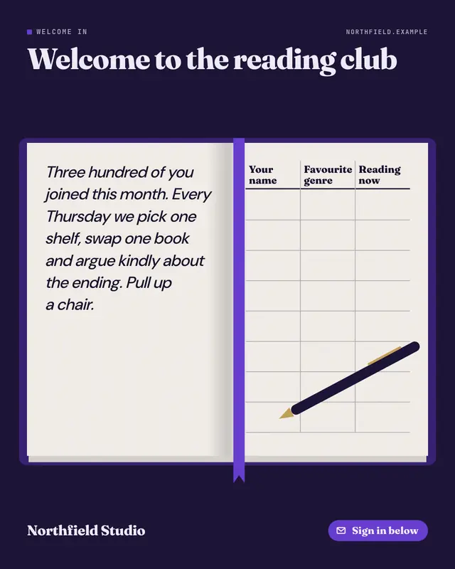 Guestbook — sample creative