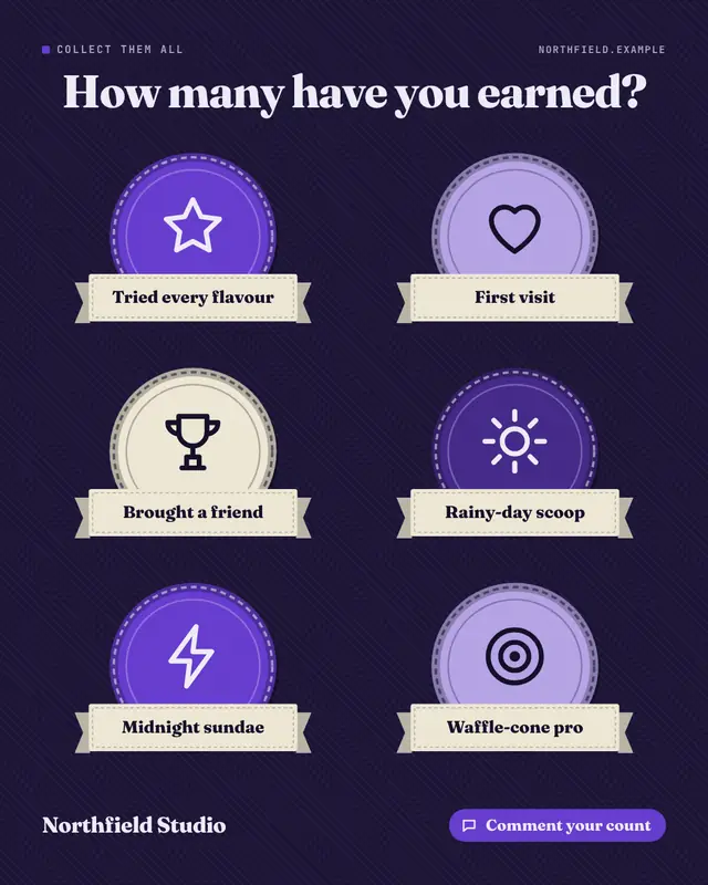 Merit badges — sample creative