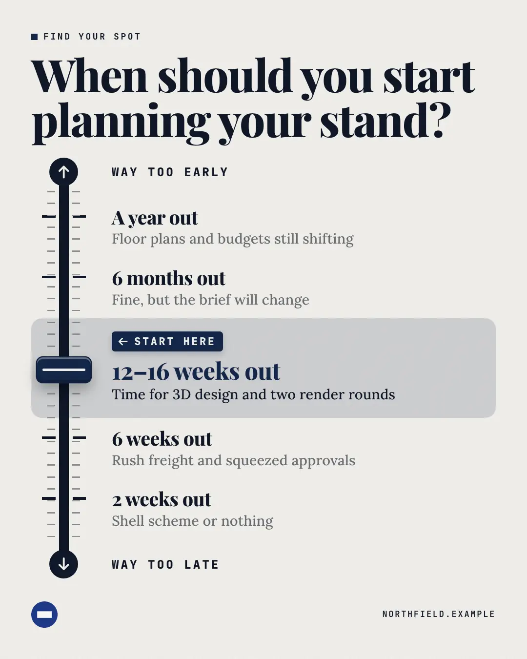 Sample Spectrum creative (Comparison template), shown on the fictional brand Northfield Studio