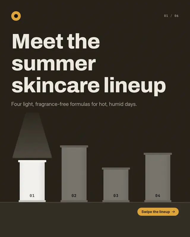 Lineup on plinths — sample creative