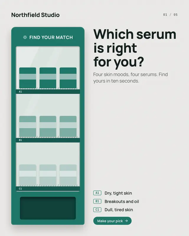 Find-your-match vending machine — sample creative