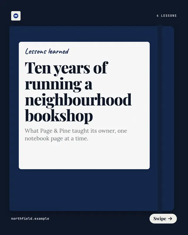Lessons learned notebook — sample creative