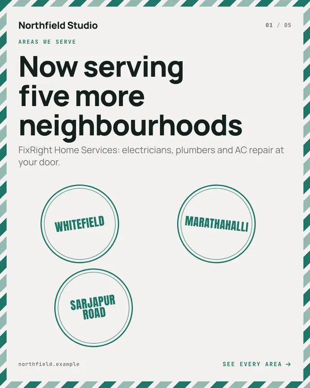 Service area postmarks — sample creative