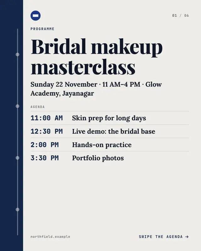 Workshop programme — sample creative