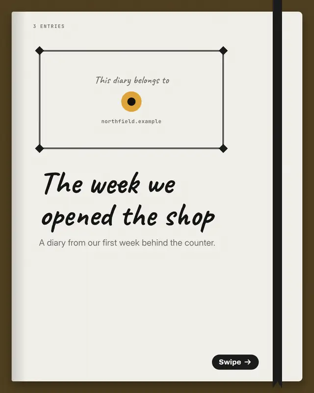 Diary pages — sample creative