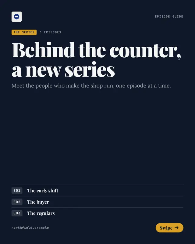 Episode guide — sample creative