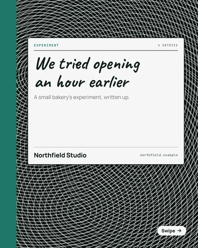 Lab notebook — sample creative