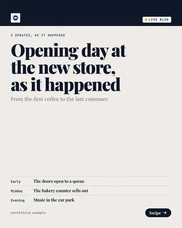 Live blog — sample creative