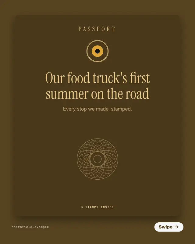 Passport pages — sample creative