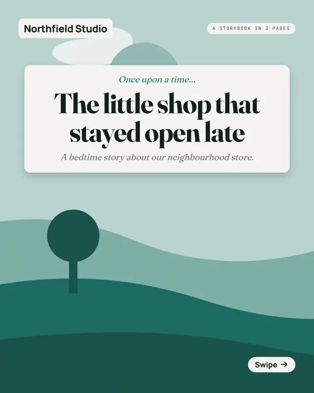 Storybook pages — sample creative