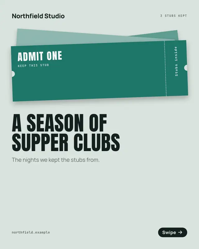 Ticket stubs — sample creative