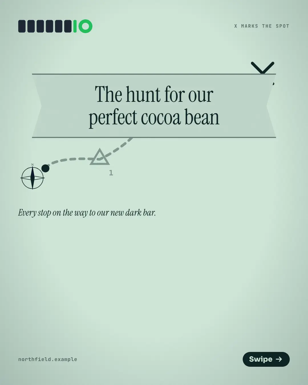 Sample Treasure map creative (Narrative decks template), shown on the fictional brand Northfield Studio