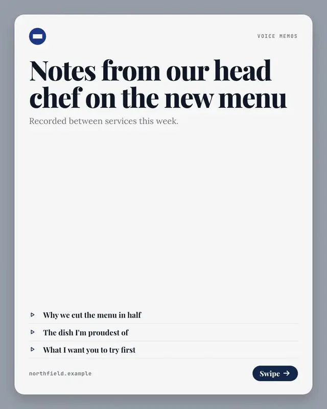 Voice memos — sample creative