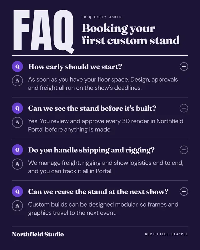 FAQ card — sample creative