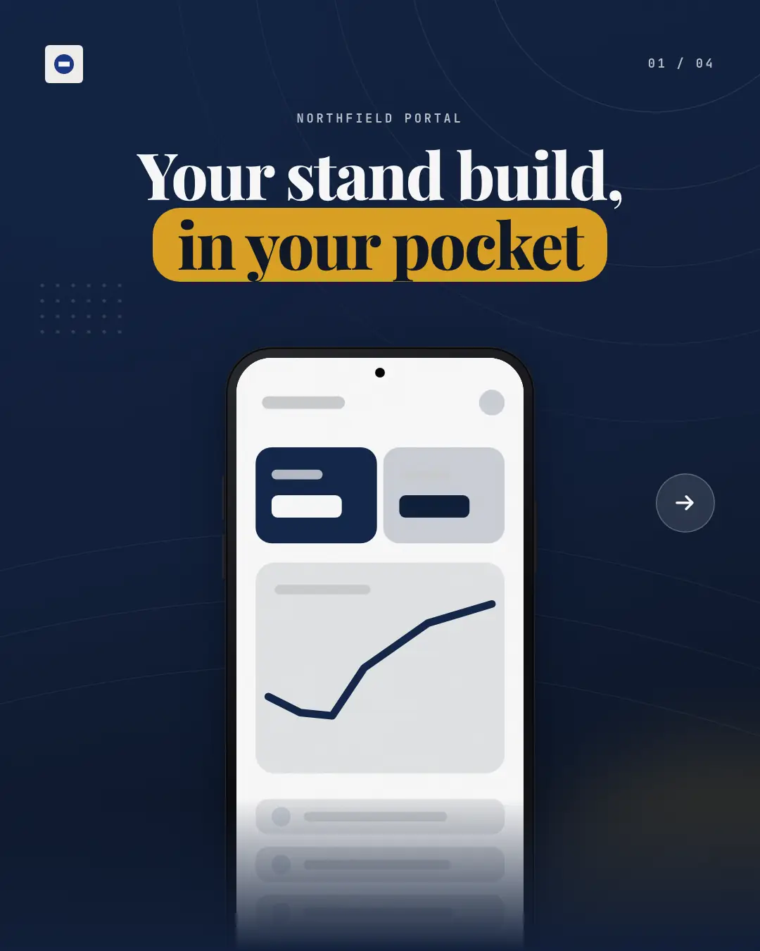 Sample App screenshot carousel creative (Device mockups template), shown on the fictional brand Northfield Studio
