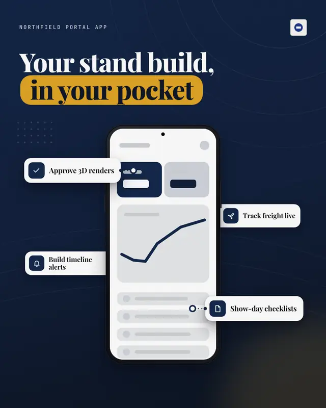 Phone with feature cards — sample creative