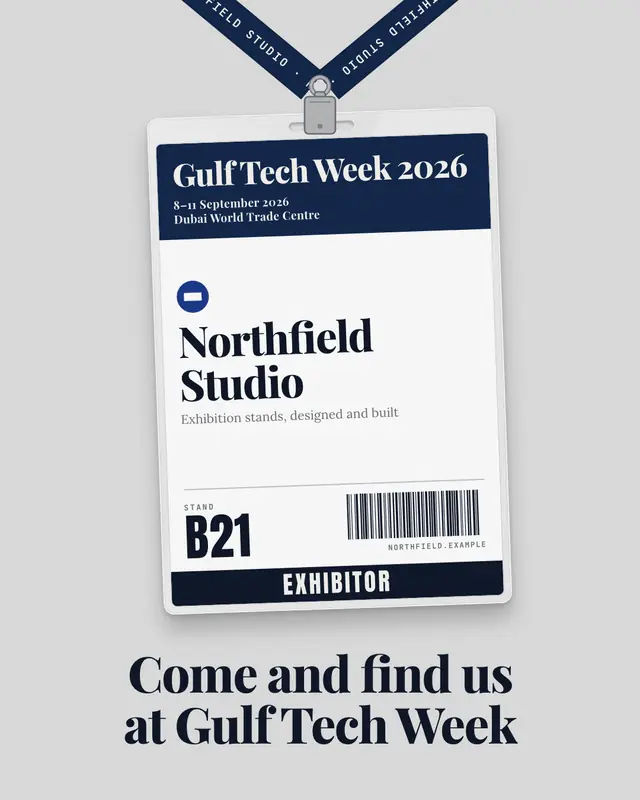 Conference badge — sample creative