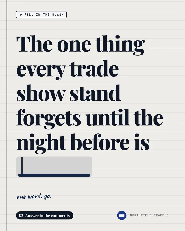 Fill in the blank — sample creative