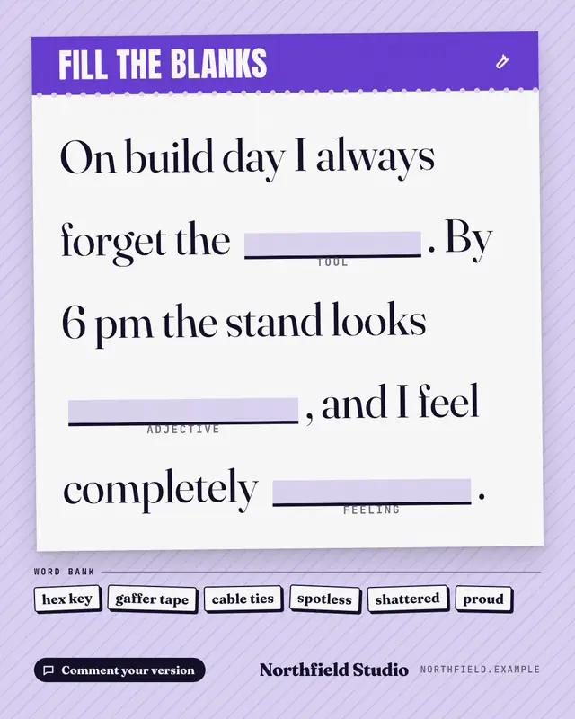 Fill the blanks — sample creative