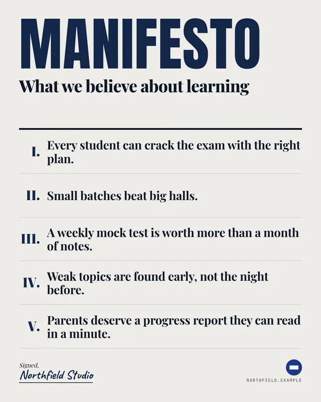 Manifesto — sample creative