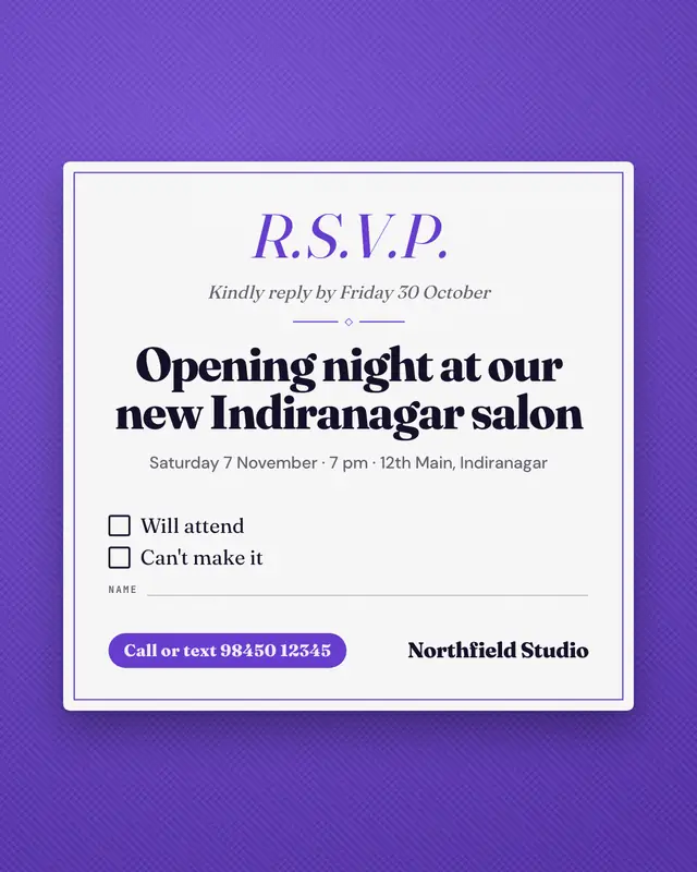 RSVP card — sample creative