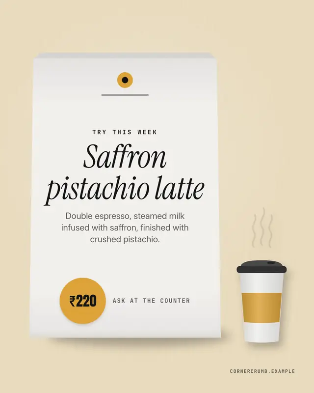 Table tent card — sample creative