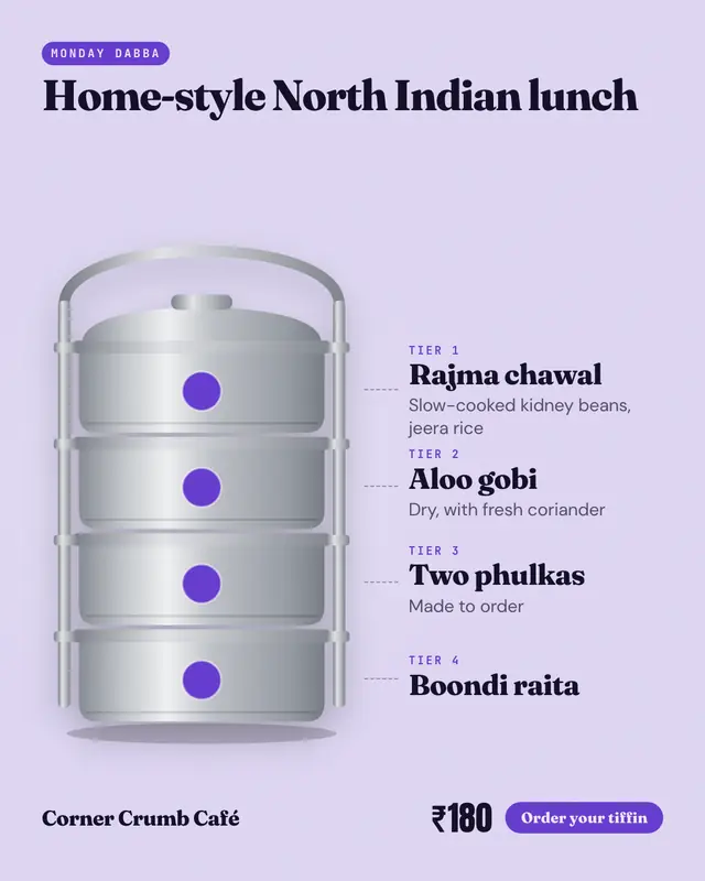 Tiffin stack — sample creative