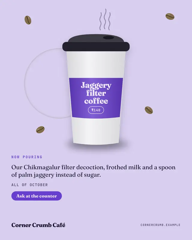 To-go sleeve — sample creative