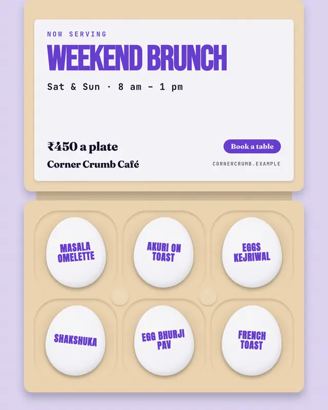 Brunch egg box — sample creative