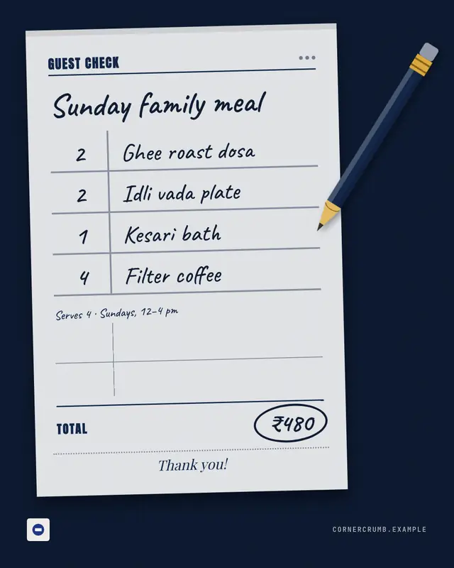 Restaurant check — sample creative