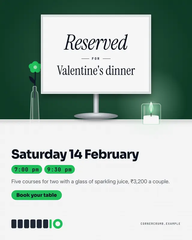 Reserved table — sample creative