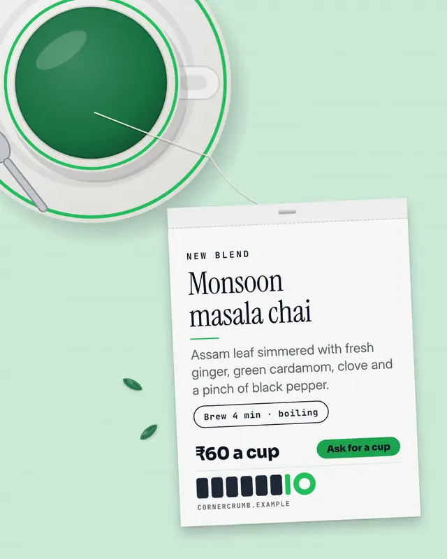 Teabag card — sample creative