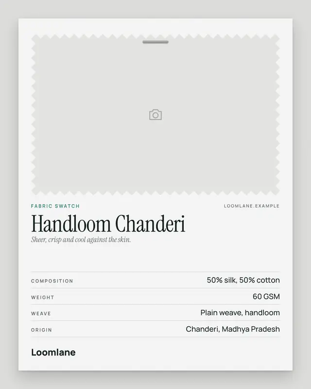 Fabric swatch card — sample creative