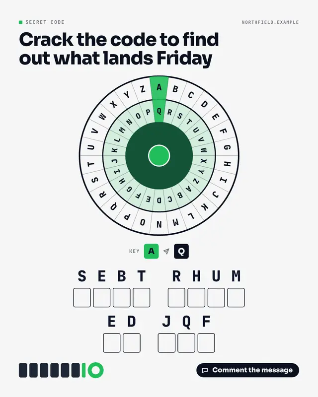 Cipher wheel — sample creative