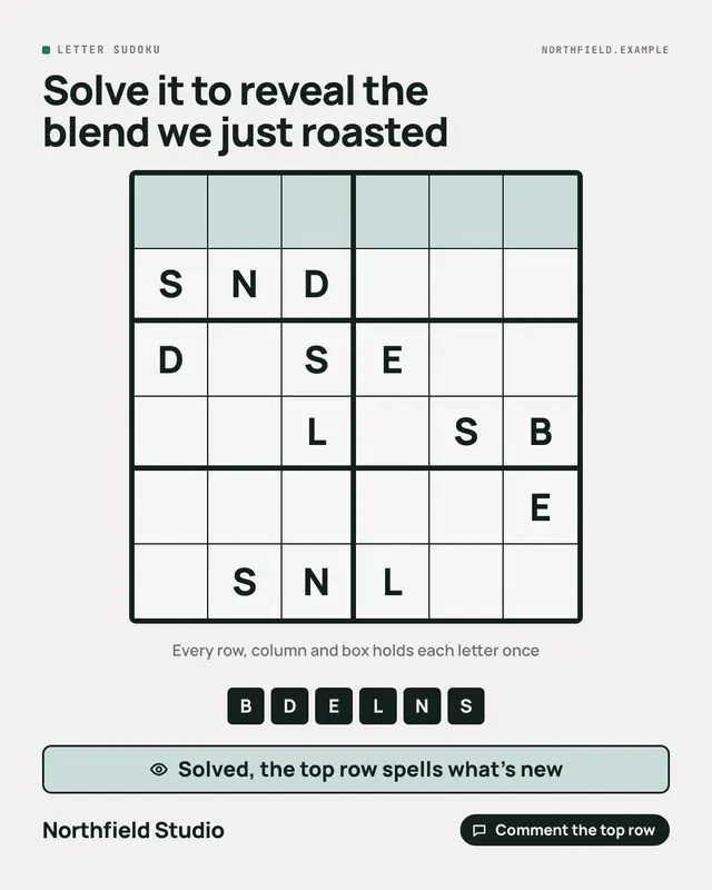 Word sudoku — sample creative