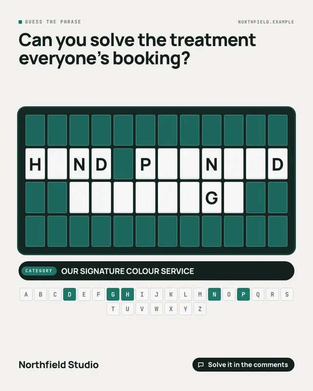 Guess the phrase board — sample creative