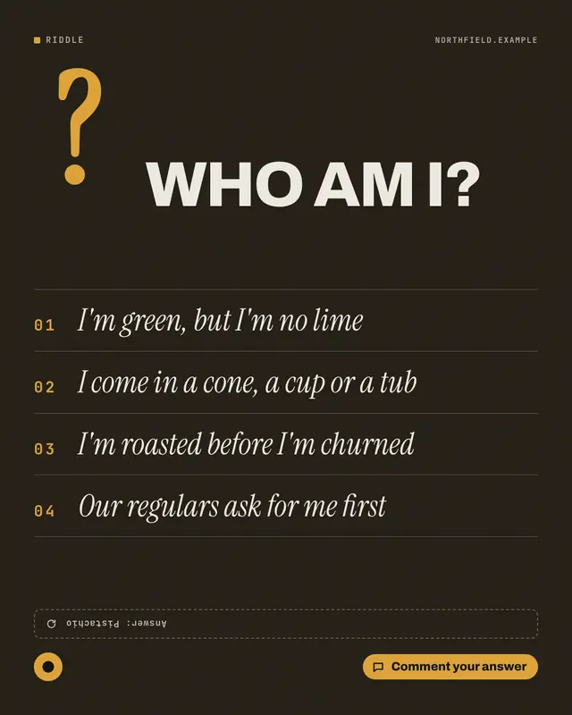 Riddle: who am I? — sample creative