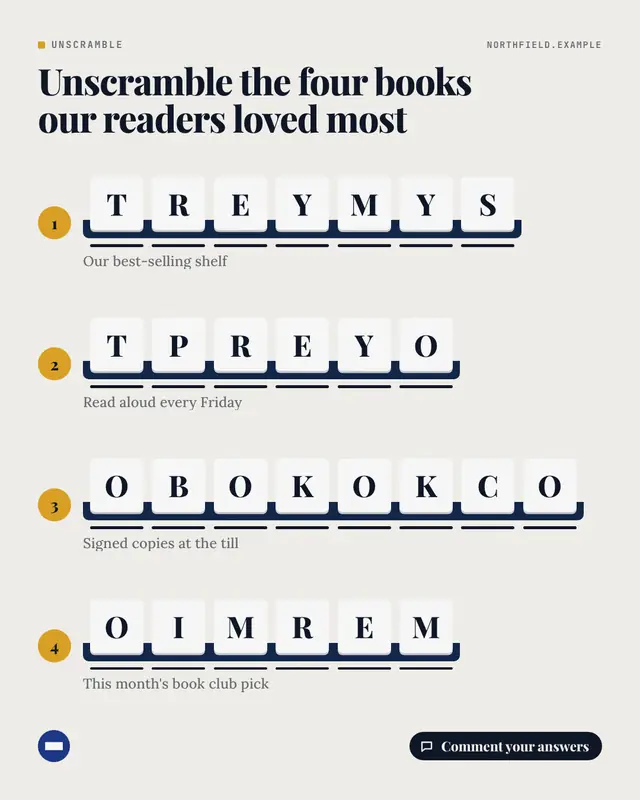 Unscramble the words — sample creative
