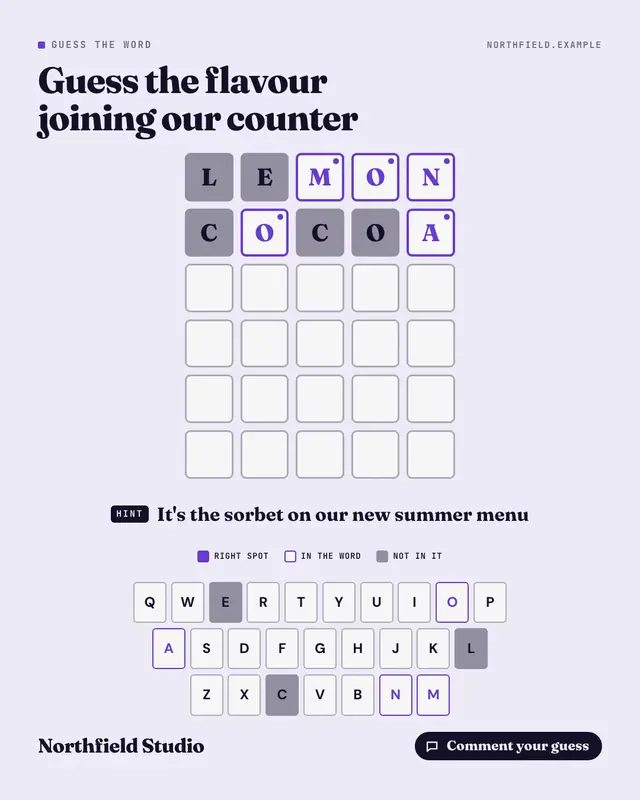 Word guess — sample creative