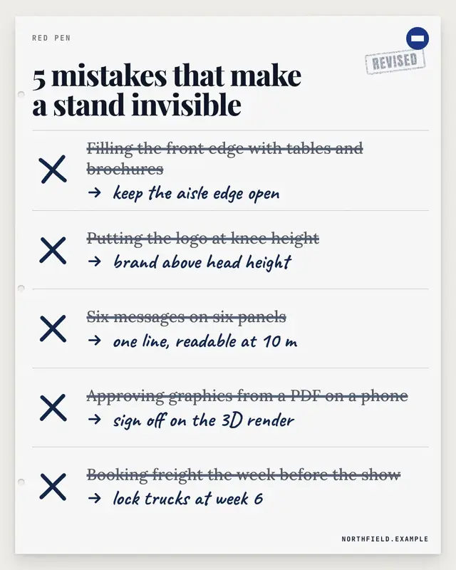 Red-pen mistakes — sample creative