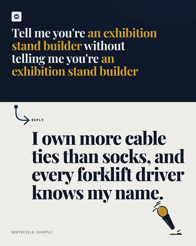 Tell me without telling me — sample creative