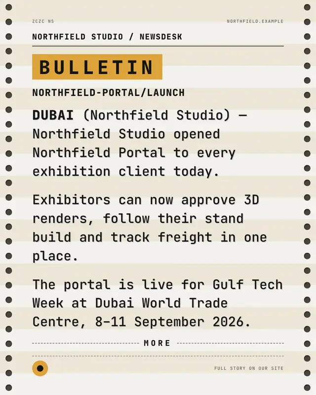 Newswire bulletin — sample creative