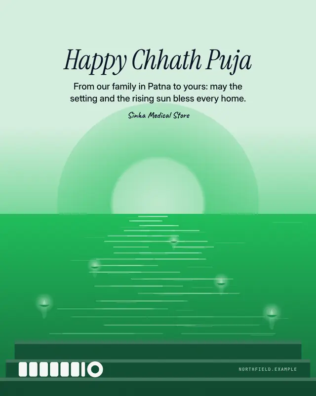 Chhath sun on the ghat — sample creative