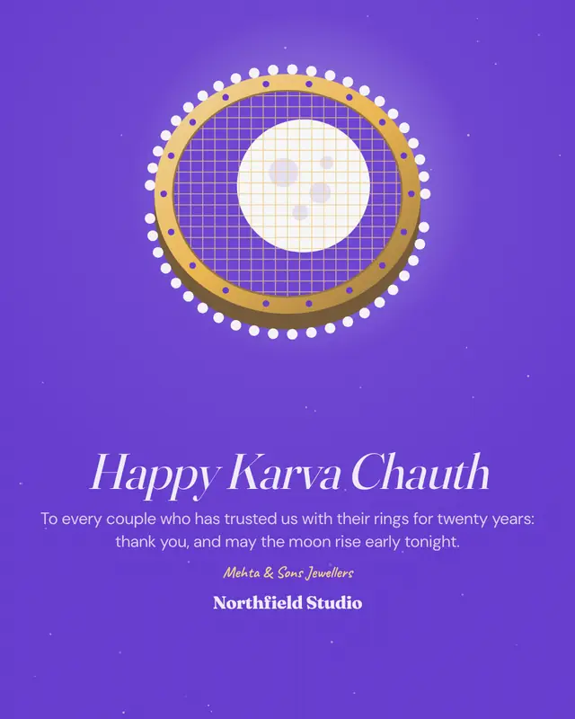 Karva Chauth moon and sieve — sample creative