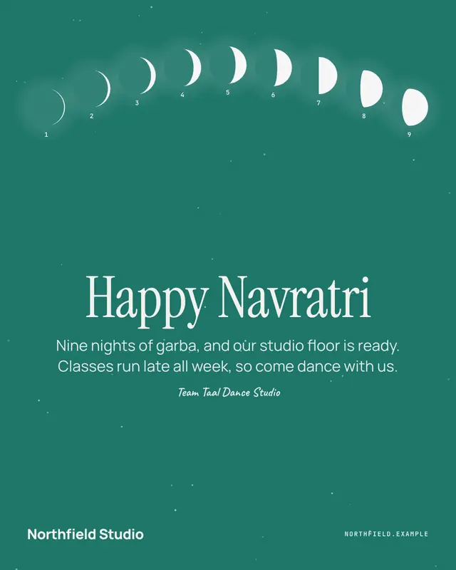 Navratri nine nights — sample creative
