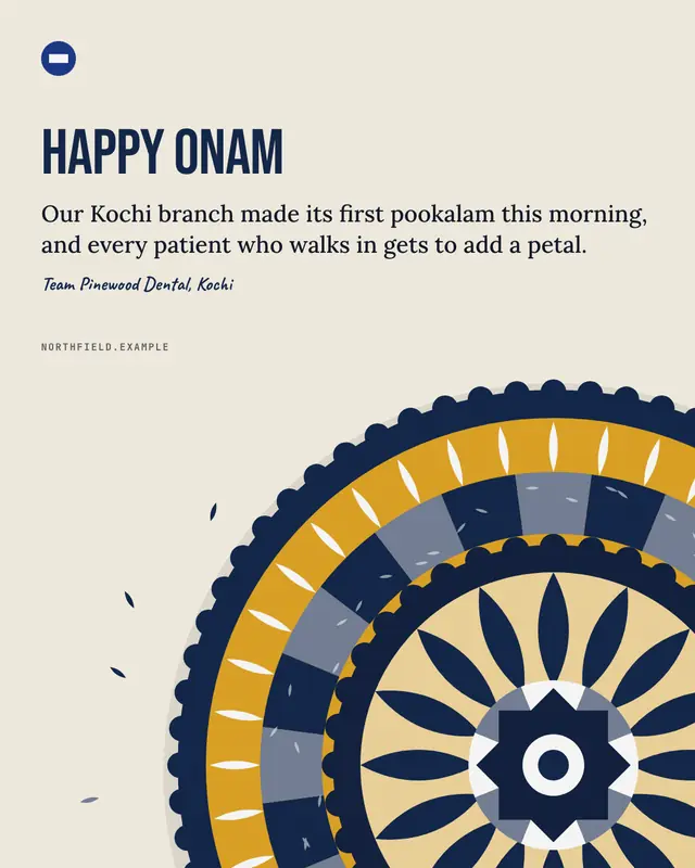 Onam pookalam — sample creative