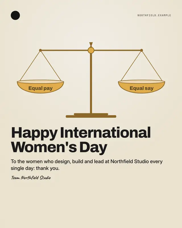 Women's Day equal balance — sample creative