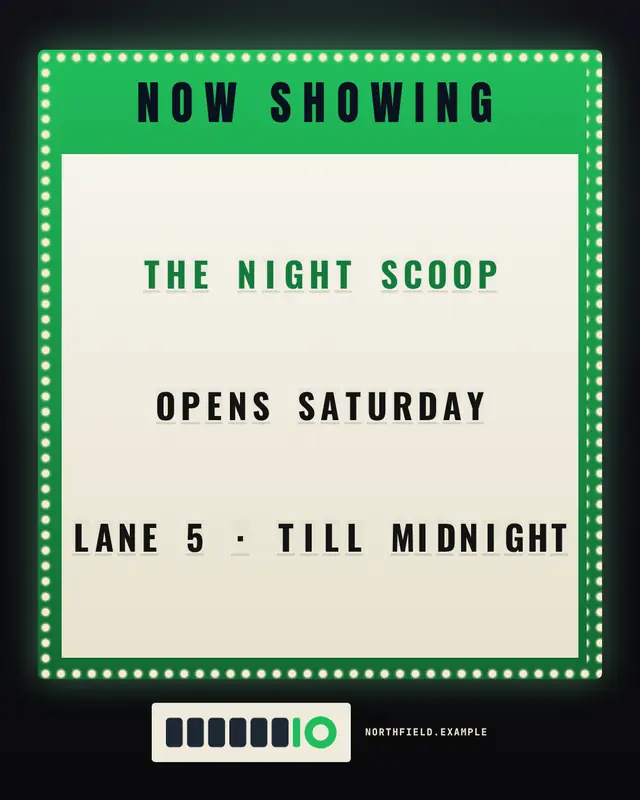 Cinema marquee — sample creative